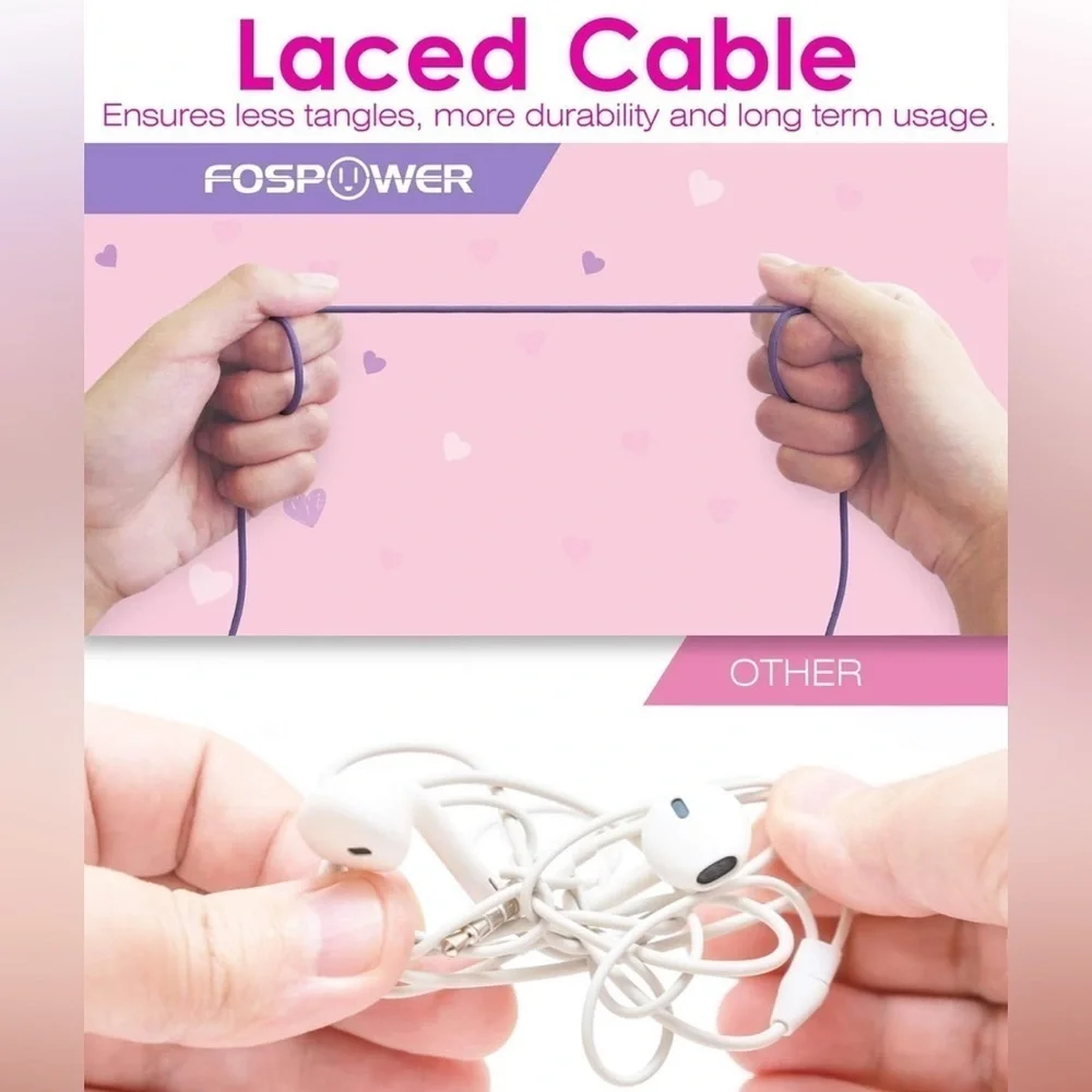 Kids Headphones LED Cat Ears On-Ear Wired Laced Tangle-Free Cables Girls Travel
